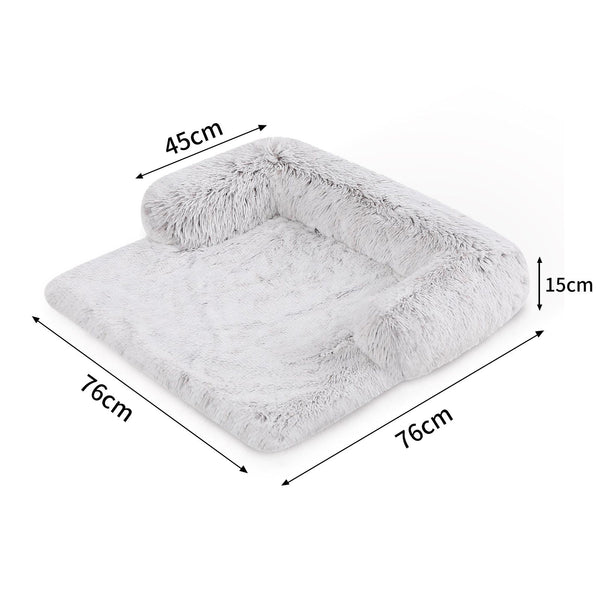 Kids Pet Sofa Bed Dog Cat Calming Waterproof Cover Protector Grey Slipcovers