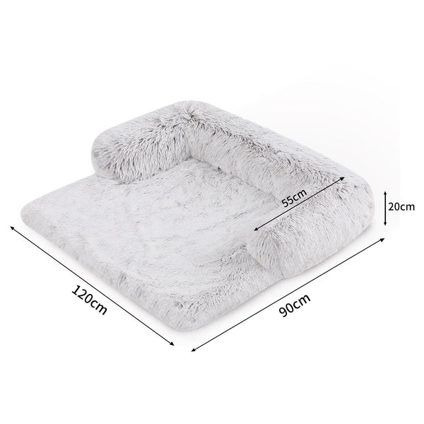 Kids Pet Sofa Bed Dog Cat Calming Waterproof Cover Protector Xl Grey Slipcovers