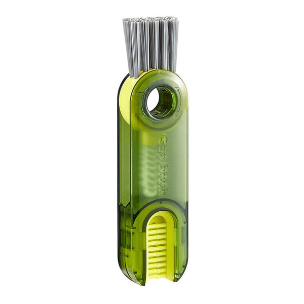 3 In 1 Multi Functional Cup Lid Pacifier Crevice Cleaning Brush Green Bottle Brushes
