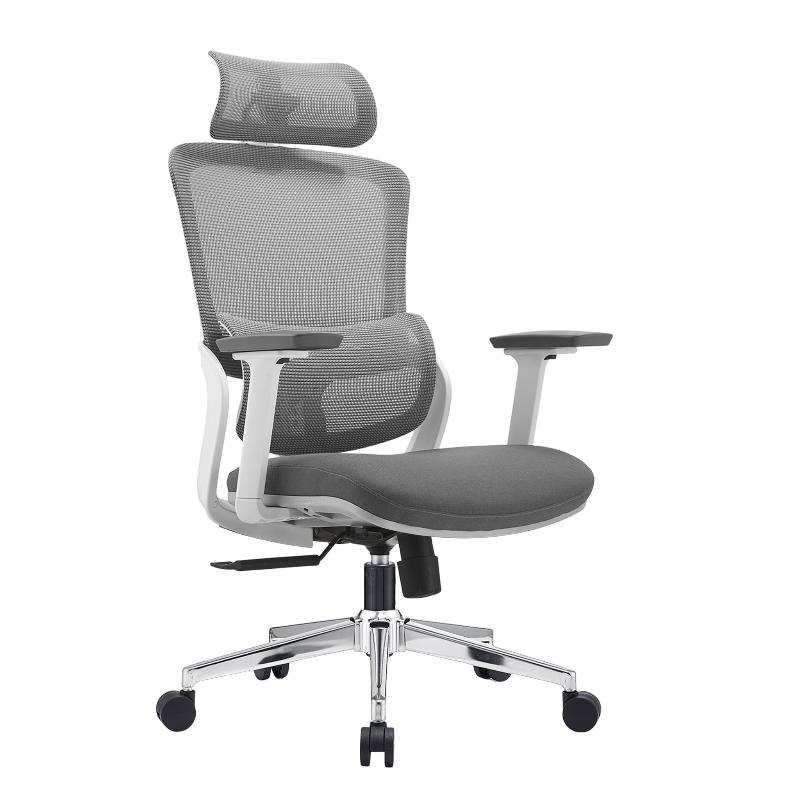 Elena High Back Fabric Seat Ergonomic Office Chair In Grey Office Chairs