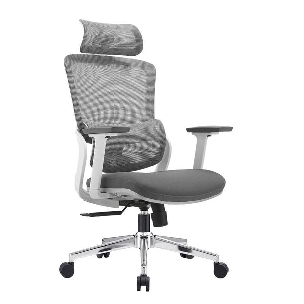 Elena High Back Fabric Seat Ergonomic Office Chair In Grey Office Chairs