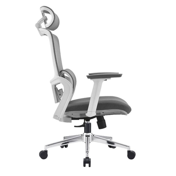 Elena High Back Fabric Seat Ergonomic Office Chair In Grey Office Chairs