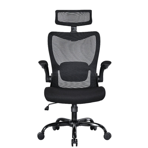 Mona Ergonomic High Back Flipped Armrest Task Chair In Black Office Chairs