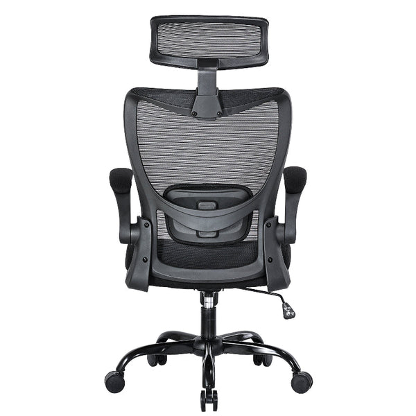 Mona Ergonomic High Back Flipped Armrest Task Chair In Black Office Chairs