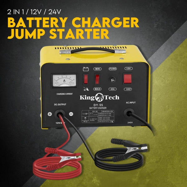 Kingtech 2In1 Battery Charger Jump Starter New Dual Heavy Duty Car 40Amp Jump Starters