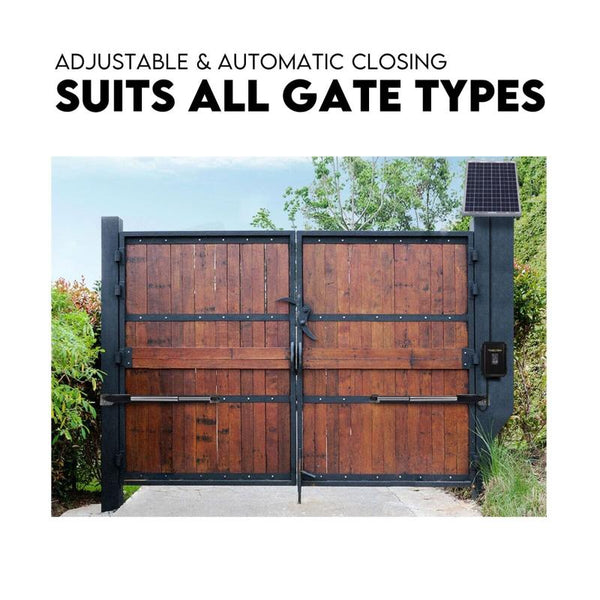 Tradesman Double Swing Gate Opener Automatic Full Solar Power Kit Remote Control Gate Openers
