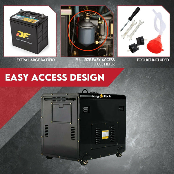 Diesel Generator Single Phase 8.4Kw Rated 6Kw 13Hp Portable Generators