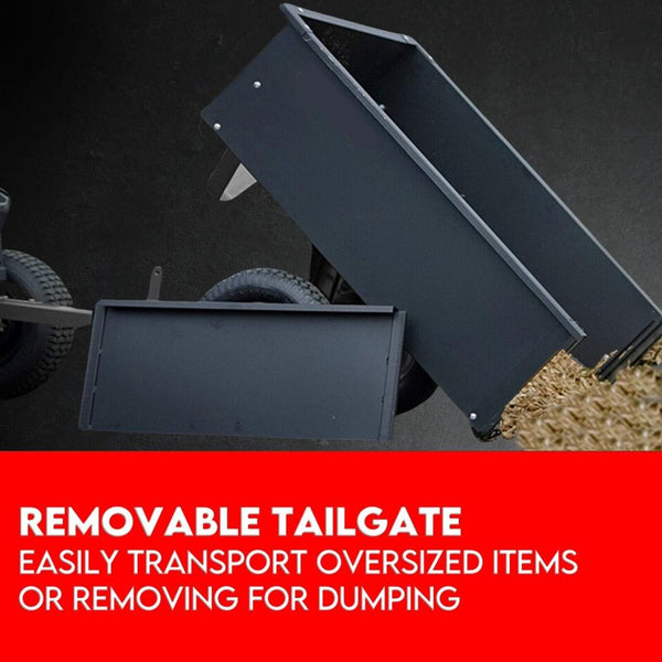 Steel Dump Cart Garden Tipping Trailer Wheelbarrows Carts Wagons