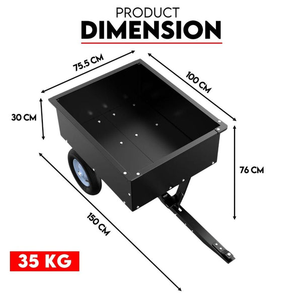 Steel Dump Cart Garden Tipping Trailer Wheelbarrows Carts Wagons