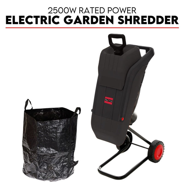 King Tech 2500W Electric Garden Mulcher Shredder Portable Wood Chipper On Wheels W/ Bag Chippers Shredders Mulchers