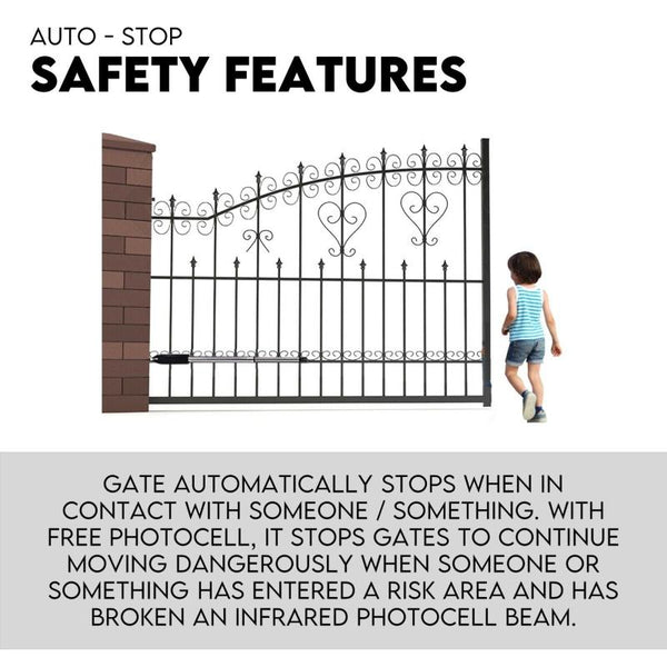 Tradesman Swing Gate Opener Automatic Full Solar Power Kit Remote Control Gate Openers