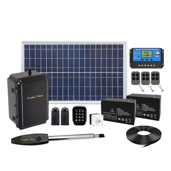 Swing Gate Opener Automatic Full Solar Power Kit Remote Control Gate Openers