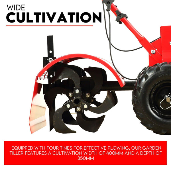 212Cc Tiller Cultivator 4 Blades Rotating Tines Power Rotary Hoe Handheld Hoes & Cultivators