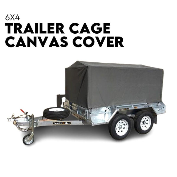 Tradesman 6X4 Trailer Cage Canvas Cover (600Mm) Heavy Duty Best Quality Waterproof Trailer Parts