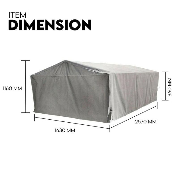 Tradesman 8X5 Box Trailer Cage Canvas Cover (900Mm) 3 Foot Thick Rip Resistant Waterproof Trailer Parts