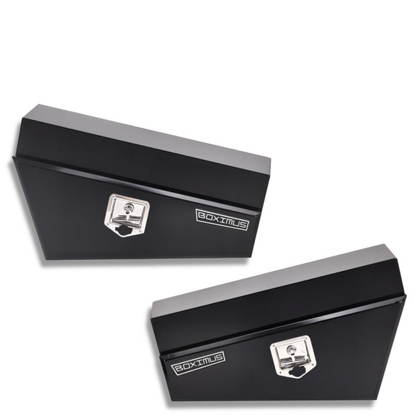 Under Tray Tool Box Underbody Pair Set 750Mm Black Steel Tool Boxes