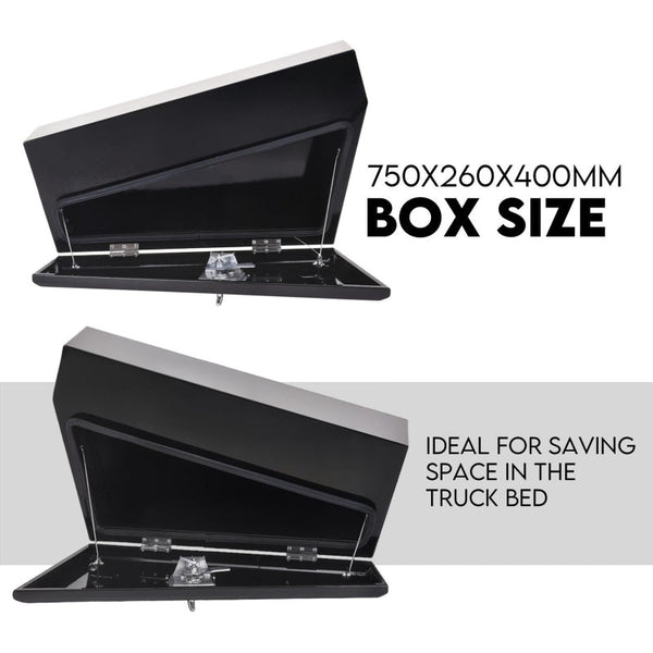 Under Tray Tool Box Underbody Pair Set 750Mm Black Steel Tool Boxes