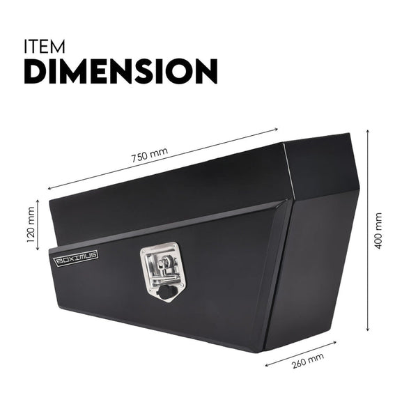Under Tray Tool Box Underbody Pair Set 750Mm Black Steel Tool Boxes