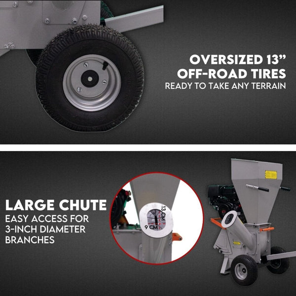 King Tech 15Hp Engine Wood Chipper Garden Mulcher Shredder Tree Branch Chippers Shredders Mulchers