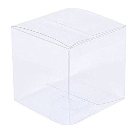 10 Pack Of 5Cm Clear Pvc Plastic Folding Packaging Small Rectangle/Square Boxes For Wedding Jewelry Gift Party Favor Model Candy Chocolate Soap Favour