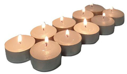 Bulk White Smokeless Tea Light Unscented 9 Hour Burn Time Candles