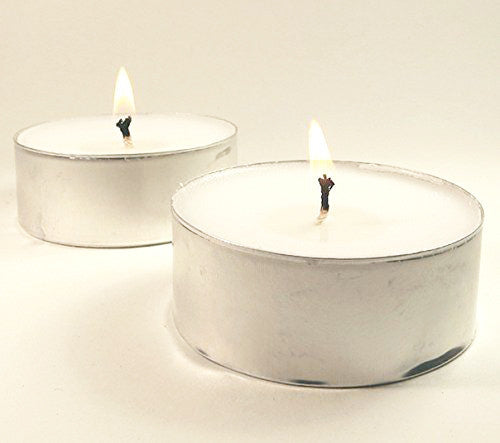 Bulk White Smokeless Tea Light Unscented 9 Hour Burn Time Candles