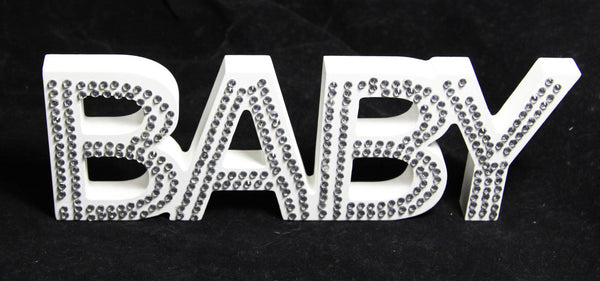 White Little One 30Cm Sign Plaque Plate With Diamantes Newborn Gift Homeware Bedroom Decoration Wall Art Kids Wall Stickers