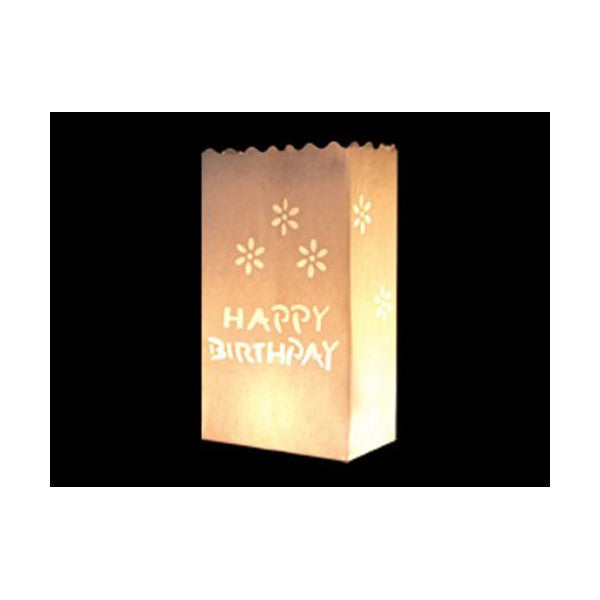 White Birthday Luminary Paper Candle Lantern Bags For Home Decor Candle Holders & Accessories