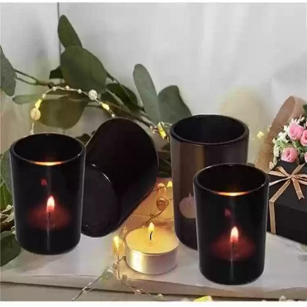 My Decorations Black Matt Tealight Candle Holders 10 Pack For Home And Festival Seasonal Decorations