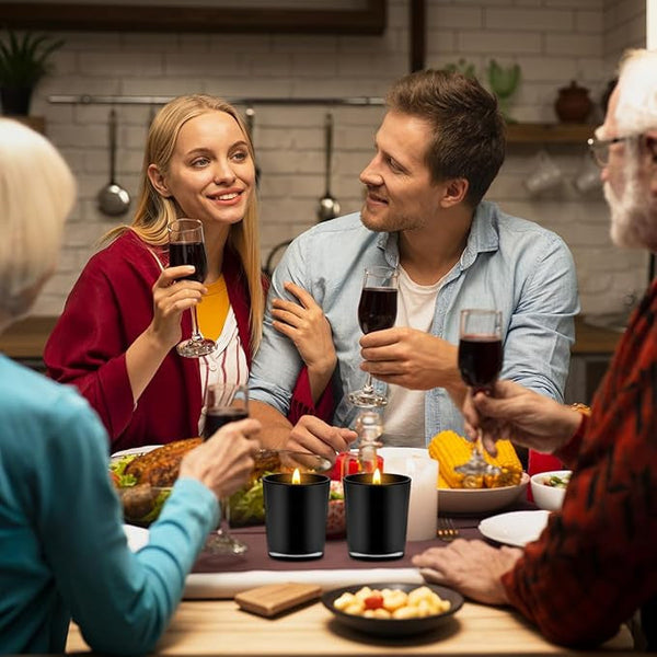 My Decorations 40 Pack Matt Black Glass Tea Light Candle Holders Wedding Event Candle Holders & Accessories