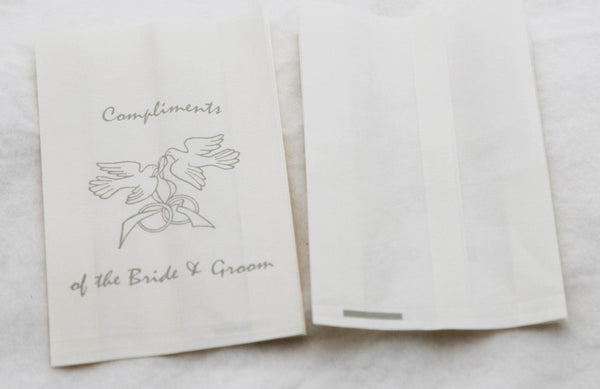 150 Pack Greaseproof Wax Paper Wedding Cake Bags With Silver Doves Food Storage Containers