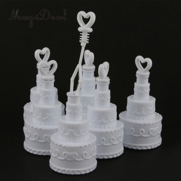 100 Pack Wedding Cake Blow Bubble Bottles White Plastic 6Cm High Bomboniere Favour Guest Gift Favours & Party Bag Fillers