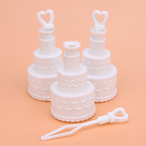 20 Pack Wedding Cake Blow Bubble Bottles White Plastic 6Cm High Bomboniere Favour Guest Gift Favours & Party Bag Fillers