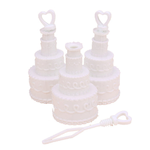 25 Pack Wedding Cake Blow Bubble Bottles White Plastic 6Cm High Bomboniere Favour Guest Gift Favours & Party Bag Fillers
