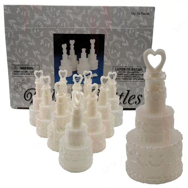 50 Pack Wedding Cake Blow Bubble Bottles White Plastic 6Cm High Bomboniere Favour Guest Gift Favours & Party Bag Fillers