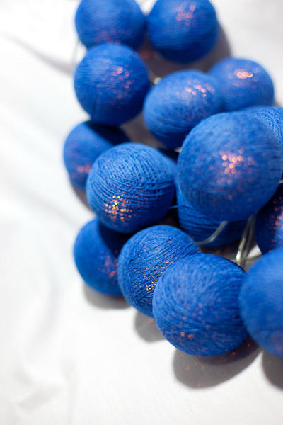 20 Ball Dark Blue 3M String Light Battery Box 5Cm Cotton Christmas Birthday Boy Special Occasion Decoration Seasonal Decorations