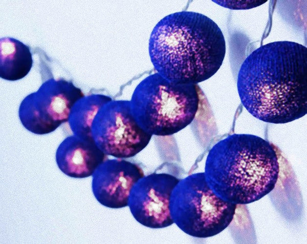 20 Ball Dark Blue 3M String Light Battery Box 5Cm Cotton Christmas Birthday Boy Special Occasion Decoration Seasonal Decorations