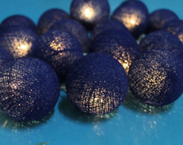 20 Ball Dark Blue 3M String Light Battery Box 5Cm Cotton Christmas Birthday Boy Special Occasion Decoration Seasonal Decorations