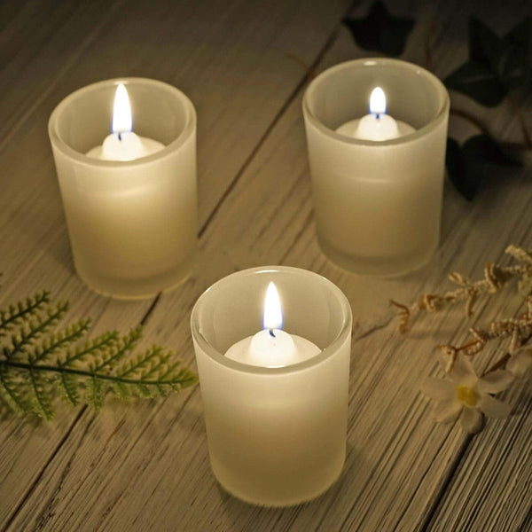 My Decorations Frosted White Glass Votive Candle Holders For Tealight Candles Seasonal Decorations