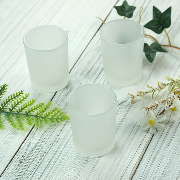 My Decorations 40 Pack Frosted White Glass Tealight Candle Holders Home Event Candle Holders & Accessories