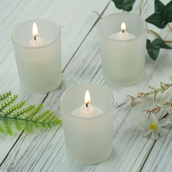 My Decorations 40 Pack Frosted White Glass Tealight Candle Holders Home Event Candle Holders & Accessories