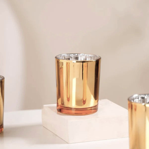 My Decorations 20 Pack Gold Votive Tealight Candle Holders Valentines Day Mercury Wedding Glass Candlestick Party Bridal Little One Shower Event Candl