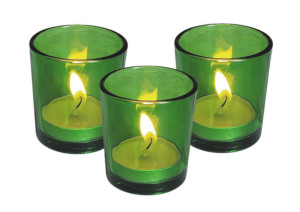 My Decorations Green Glass Votive Candle Holders 10 Pack For Home And Event Seasonal Decorations