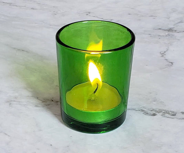 My Decorations Green Glass Votive Candle Holders 10 Pack For Home And Event Seasonal Decorations