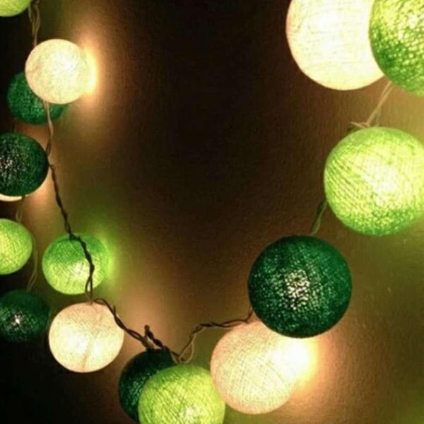 50 Ball Green Mix Long 5M String Light Battery Box 5Cm Cotton Christmas Birthday Garden Special Occasion Decoration Seasonal Decorations