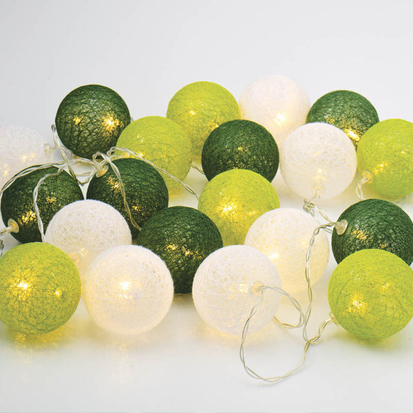 50 Ball Green Mix Long 5M String Light Battery Box 5Cm Cotton Christmas Birthday Garden Special Occasion Decoration Seasonal Decorations