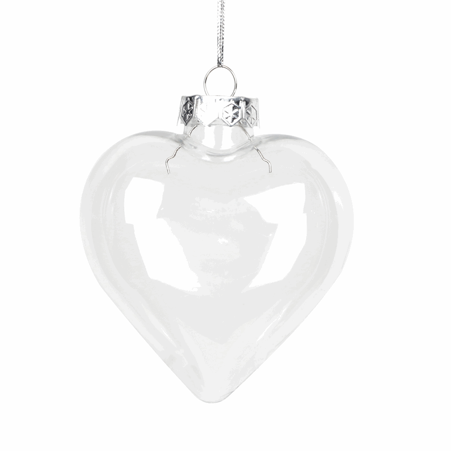 Iridescent Glass Heart Ornaments Fillable Baubles For Christmas Decorations Seasonal Decorations