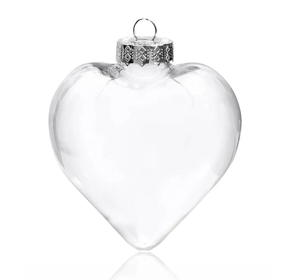 Iridescent Glass Heart Ornaments Fillable Baubles For Christmas Decorations Seasonal Decorations