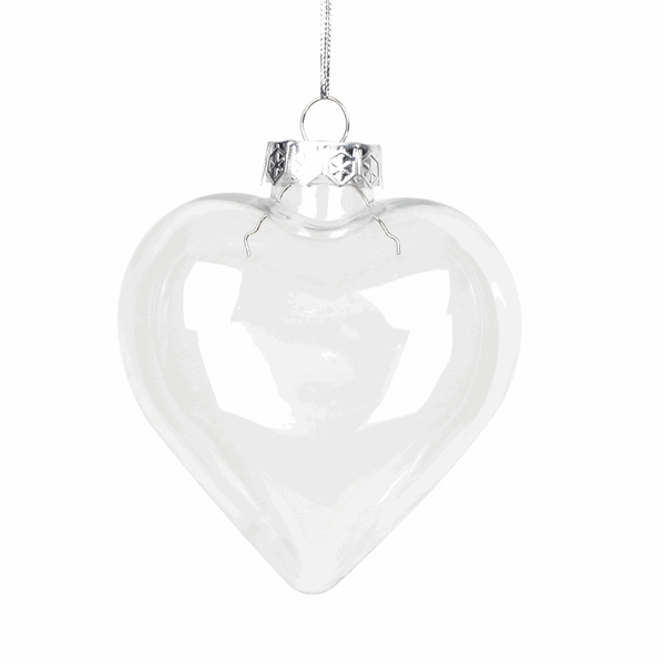 Iridescent Glass Heart Ornaments Fillable Baubles For Christmas Decorations Seasonal Decorations