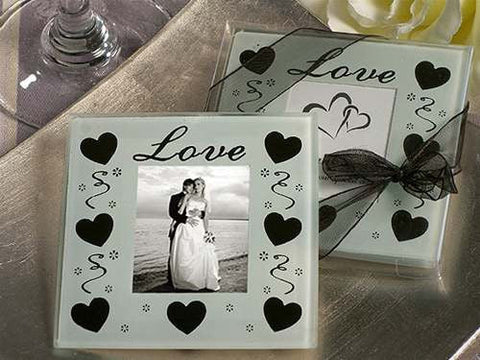 30 Pack Wedding Coasters Glass Square Photo Frame Bomboniere Favour 9X9cm 2 Frames Per Favours & Party Bag Fillers